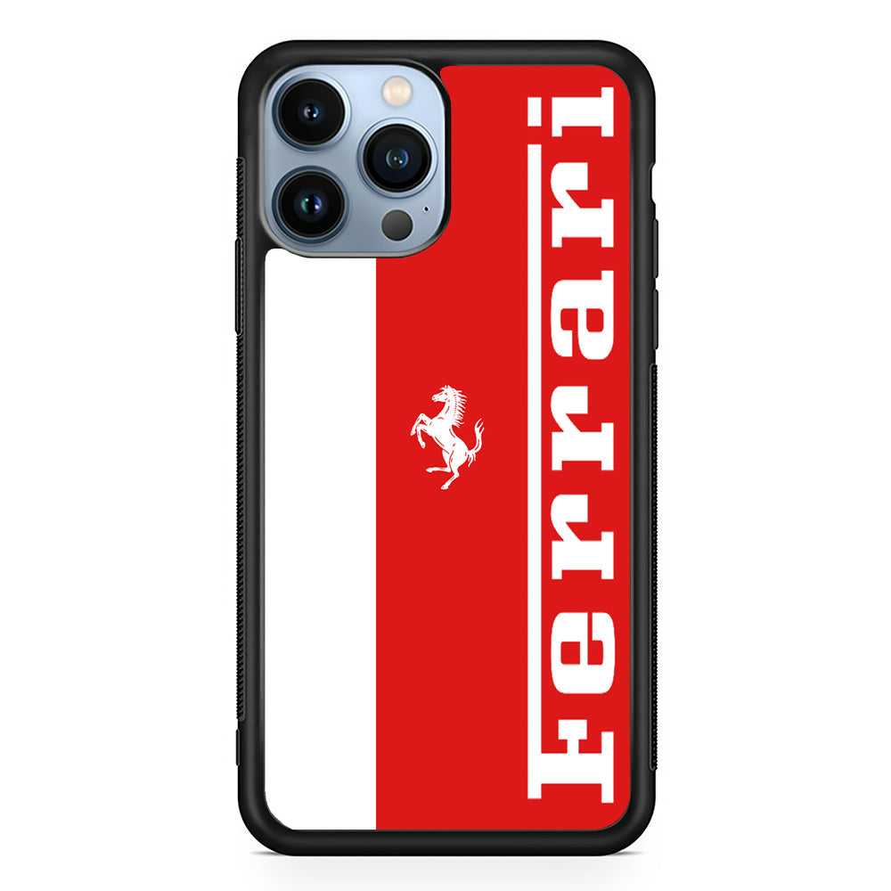 Ferrari Red And White Combination iPhone 13 Pro Max Case - Carneyforia