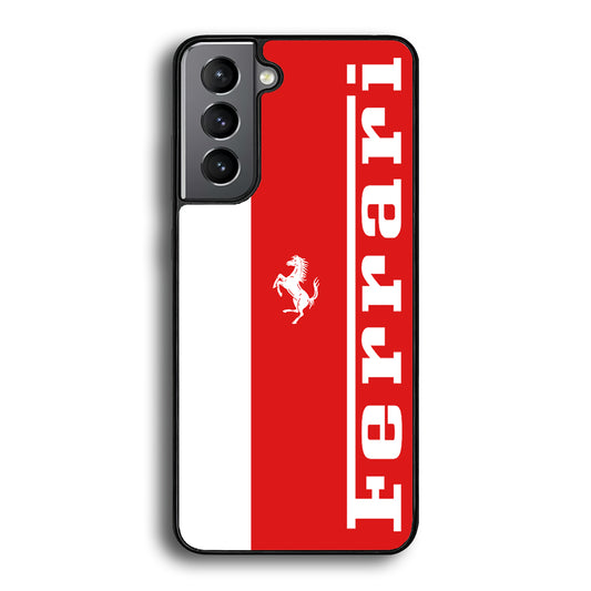 Ferrari Red And White Combination Samsung Galaxy S21 Case - Carneyforia