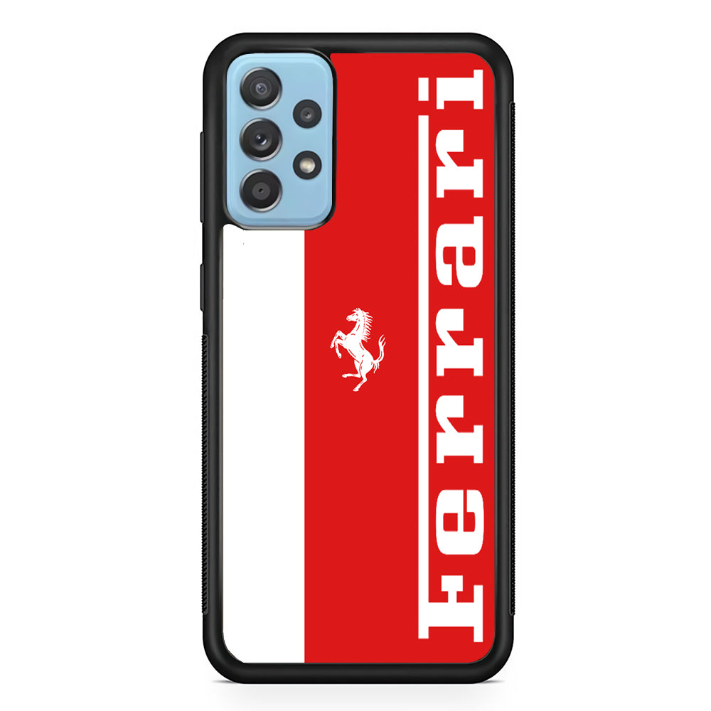 Ferrari Red And White Combination Samsung Galaxy A72 Case - Carneyforia