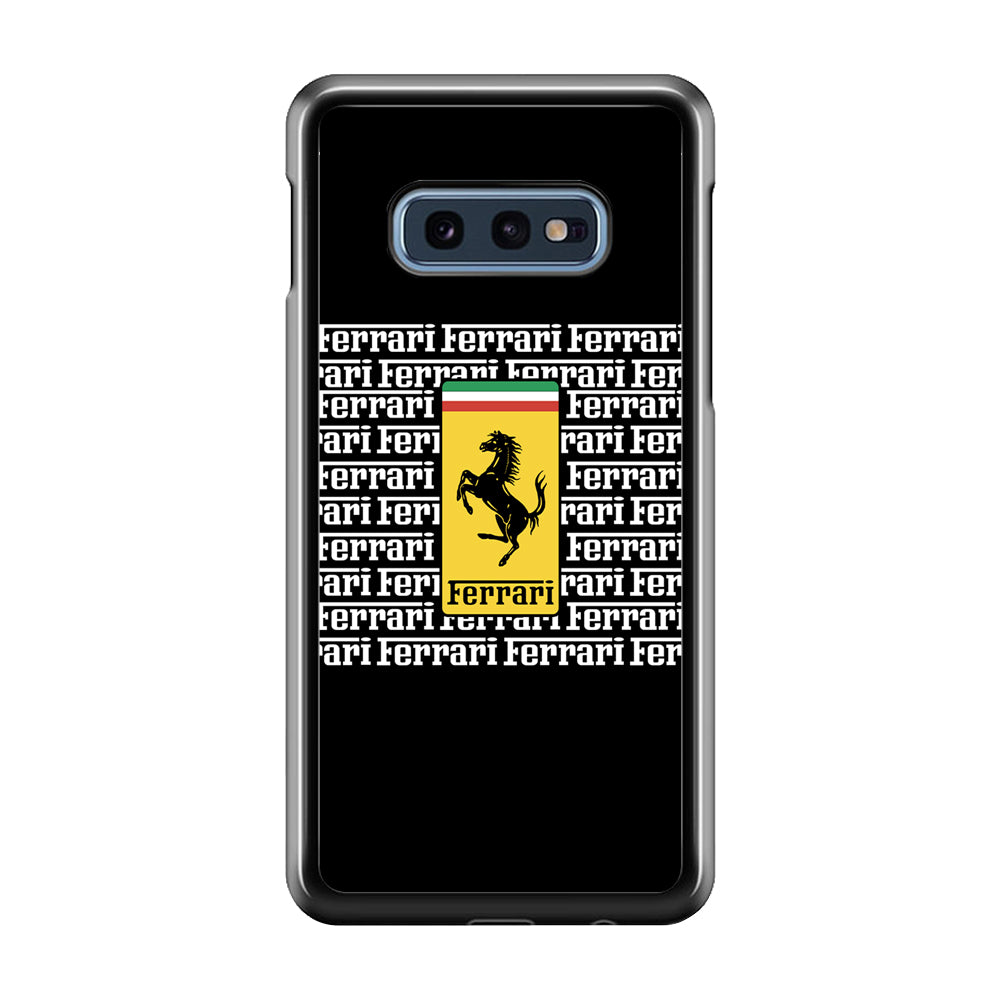Ferrari Words Logo In Black Samsung Galaxy S10E Case - Carneyforia