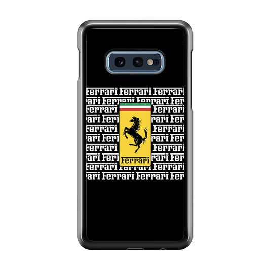 Ferrari Words Logo In Black Samsung Galaxy S10E Case - Carneyforia