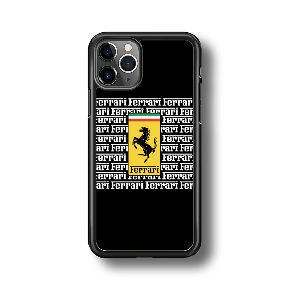 Ferrari Words Logo In Black iPhone 11 Pro Case - Carneyforia