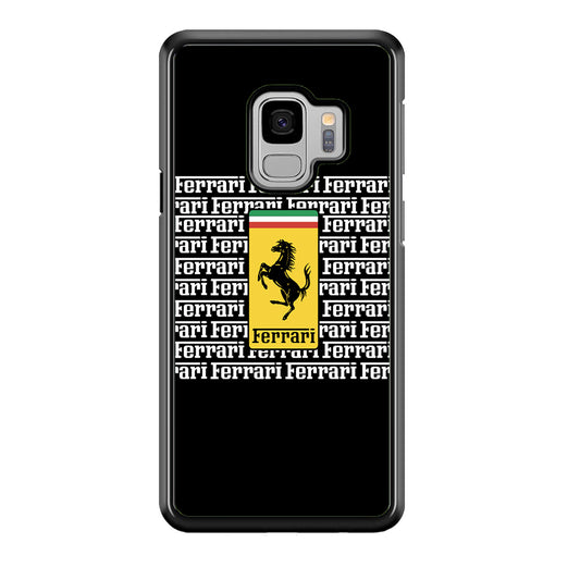 Ferrari Words Logo In Black Samsung Galaxy S9 Case Default Title