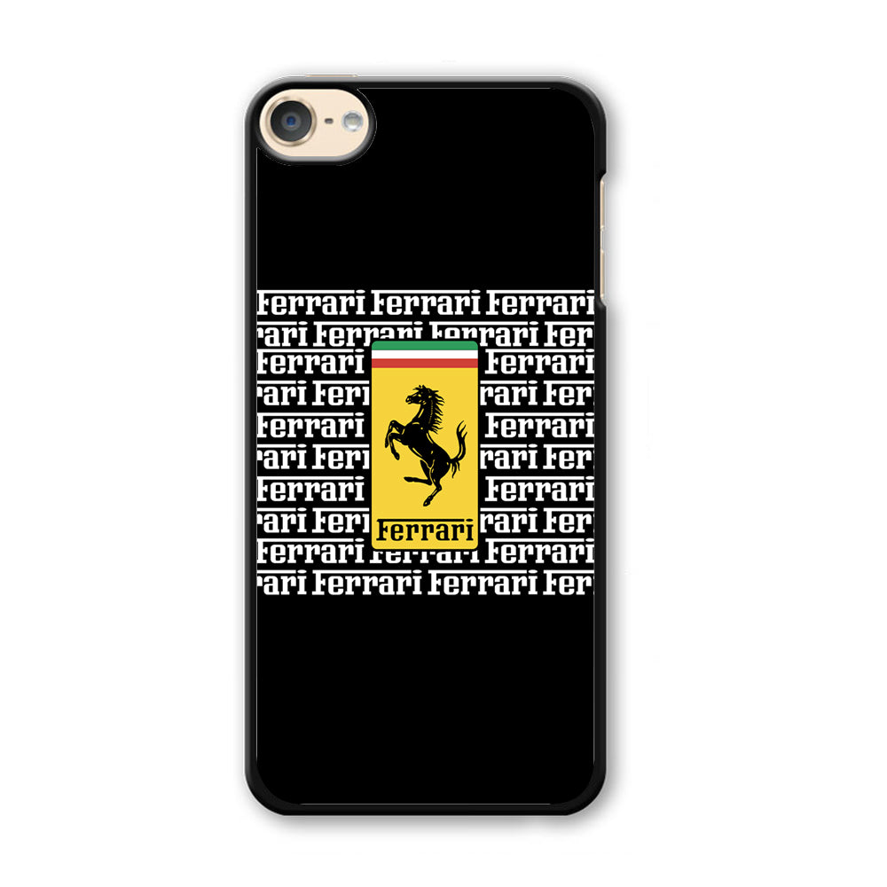 Ferrari Words Logo In Black iPod Touch 6 Case
