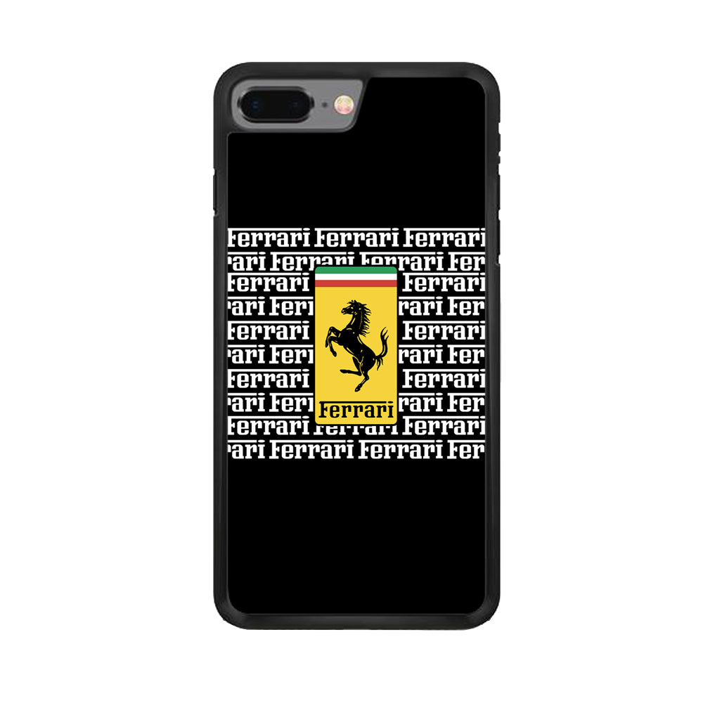 Ferrari Words Logo In Black iPhone 8 Plus Case - Carneyforia
