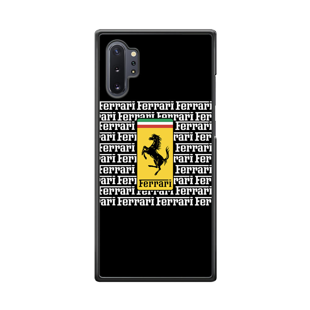 Ferrari Words Logo In Black Samsung Galaxy Note 10 Plus Case - Carneyforia