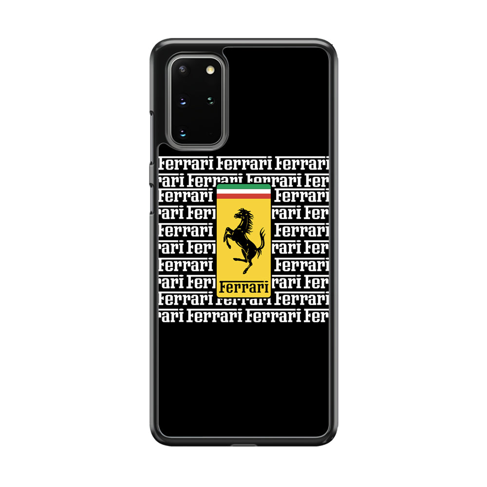 Ferrari Words Logo In Black Samsung Galaxy S20 Plus Case - Carneyforia