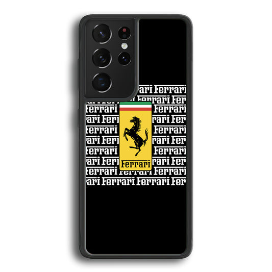 Ferrari Words Logo In Black Samsung Galaxy S21 Ultra Case - Carneyforia