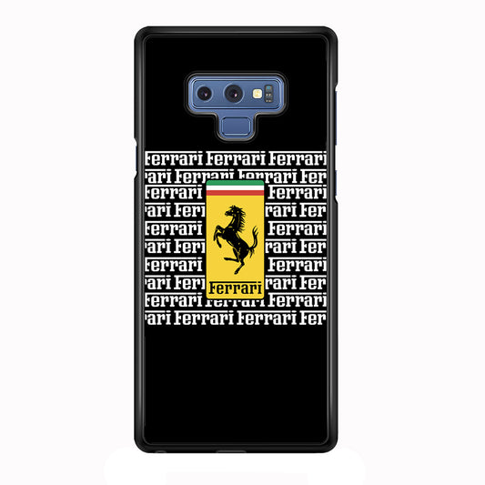 Ferrari Words Logo In Black Samsung Galaxy Note 9 Case - Carneyforia