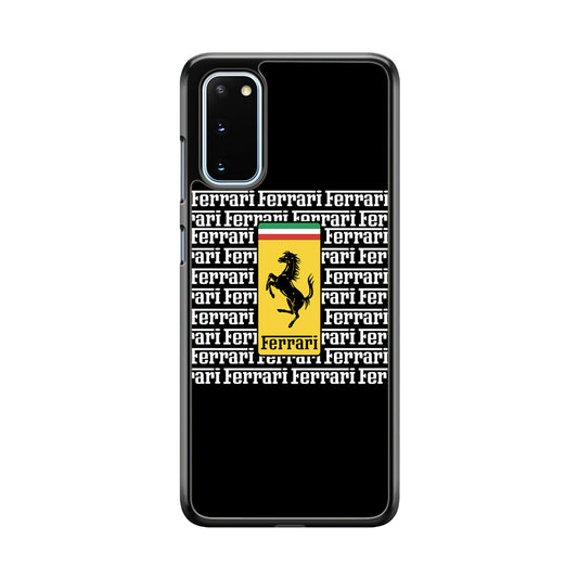 Ferrari Words Logo In Black Samsung Galaxy S20 Case - Carneyforia