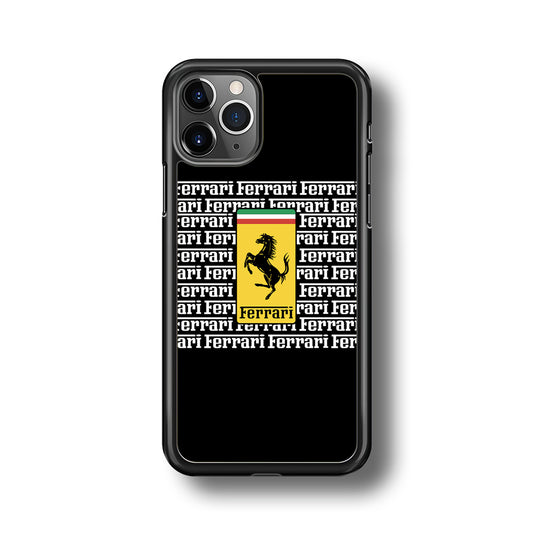 Ferrari Words Logo In Black iPhone 11 Pro Max Case - Carneyforia