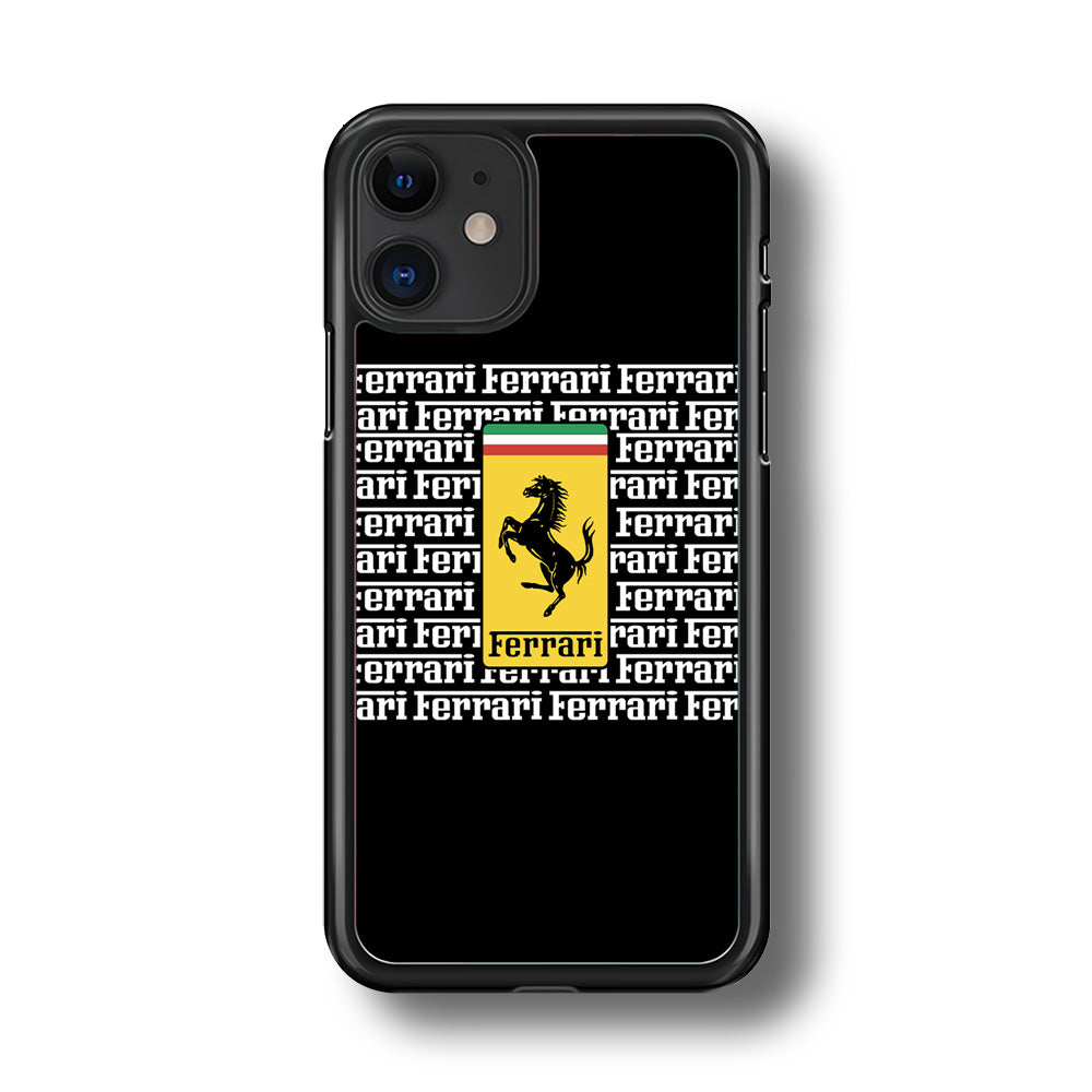 Ferrari Words Logo In Black iPhone 11 Case - Carneyforia