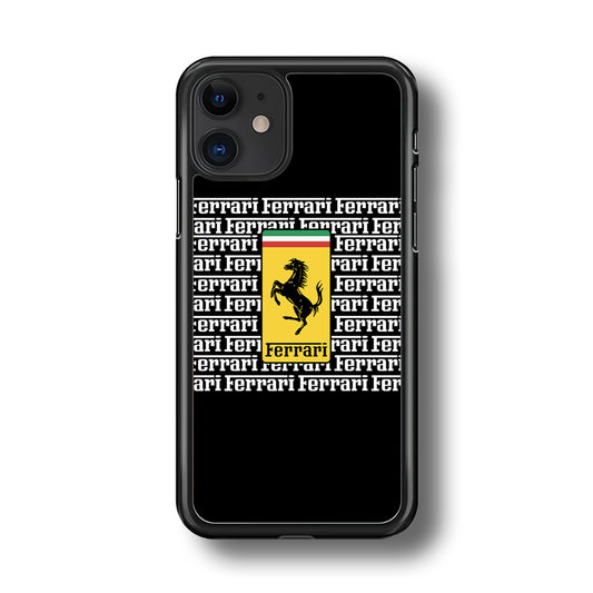 Ferrari Words Logo In Black iPhone 11 Case - Carneyforia