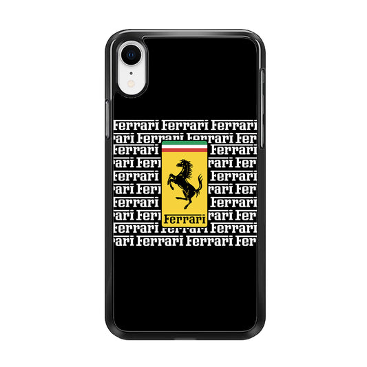 Ferrari Words Logo In Black iPhone XR Case - Carneyforia