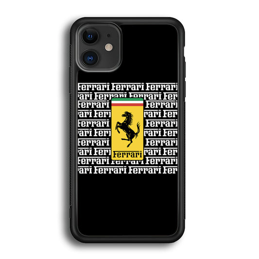 Ferrari Words Logo In Black iPhone 12 Case - Carneyforia