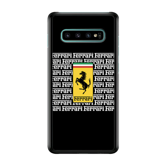 Ferrari Words Logo In Black Samsung Galaxy S10 Case - Carneyforia