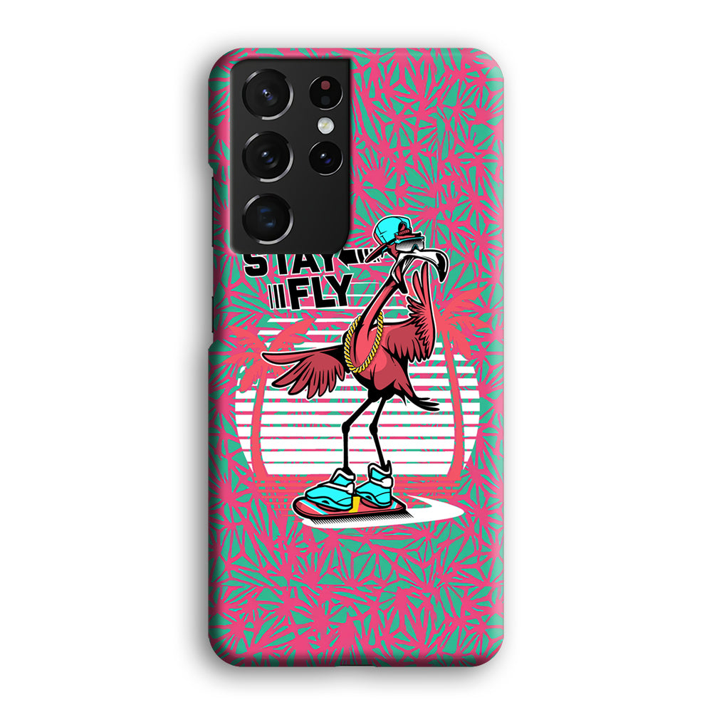 Flamingo Skate to Fly Samsung Galaxy S21 Ultra Case