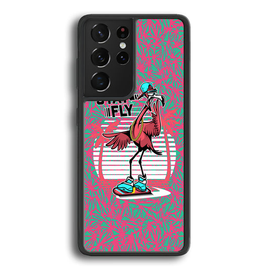 Flamingo Skate to Fly Samsung Galaxy S21 Ultra Case