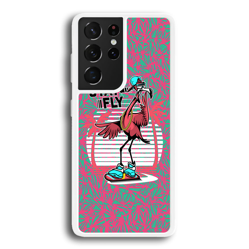 Flamingo Skate to Fly Samsung Galaxy S21 Ultra Case