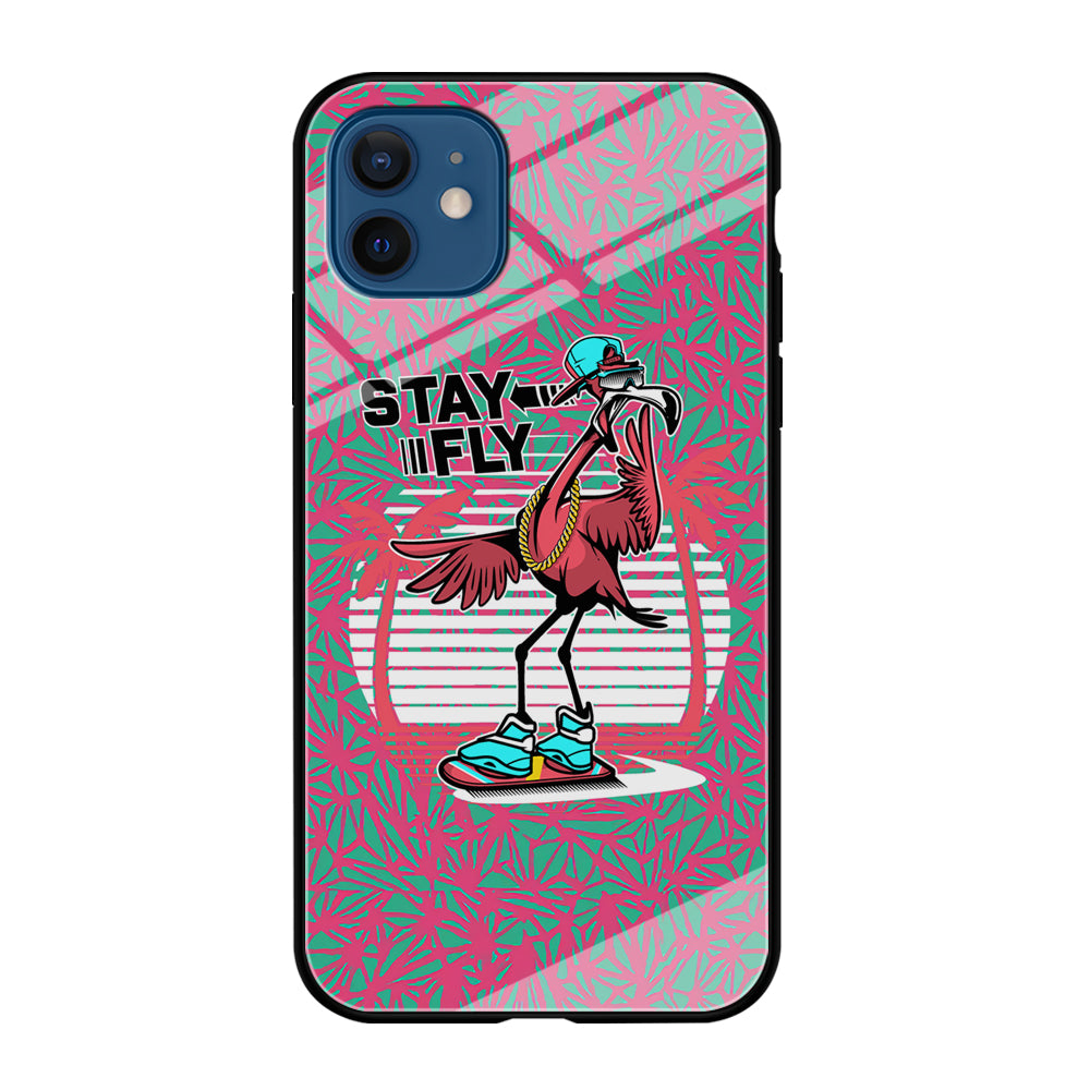 Flamingo Skate to Fly iPhone 12 Case