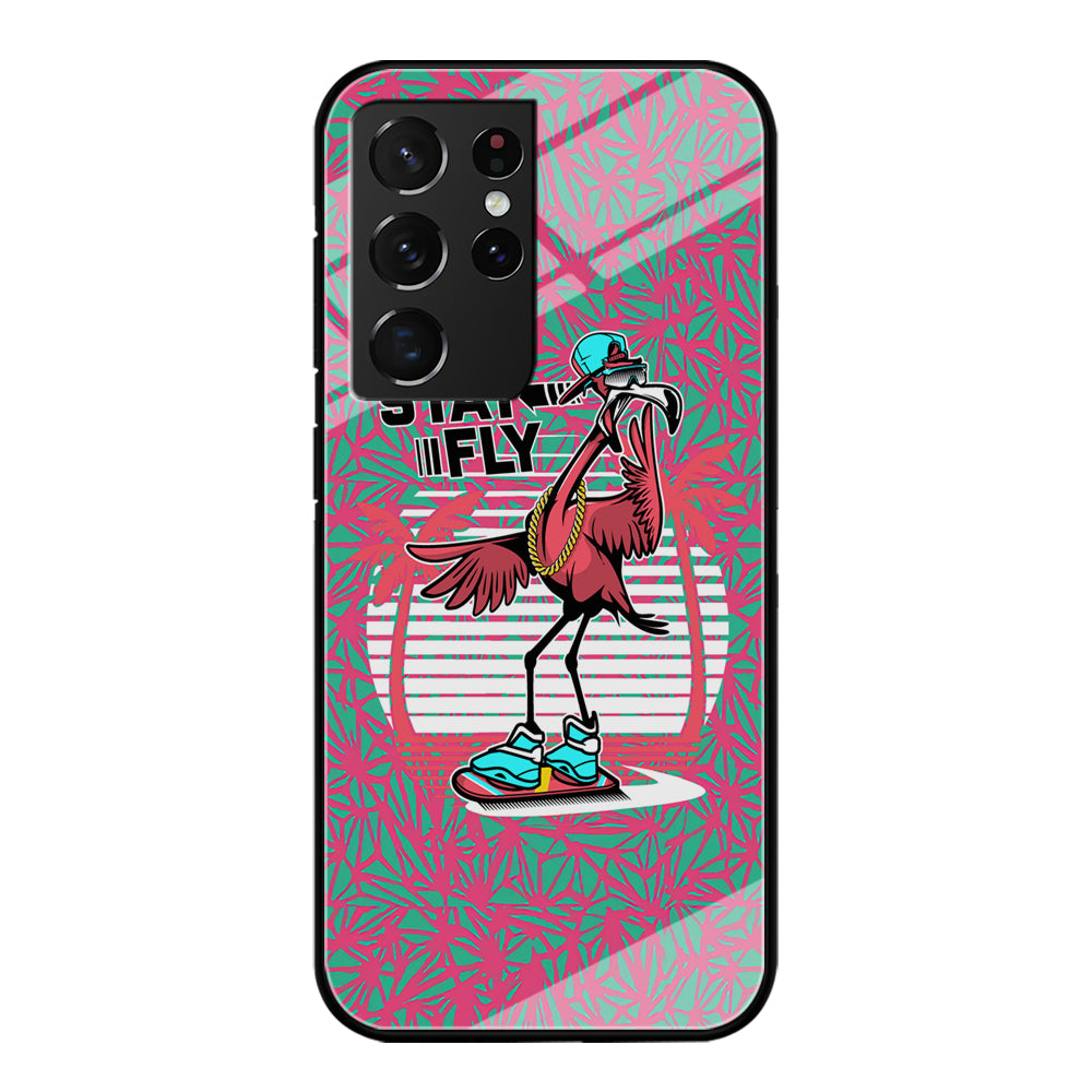 Flamingo Skate to Fly Samsung Galaxy S21 Ultra Case