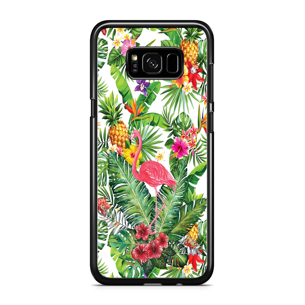Flamingo Flower Rich Samsung Galaxy S8 Plus Case Rubber Black (2D Case)