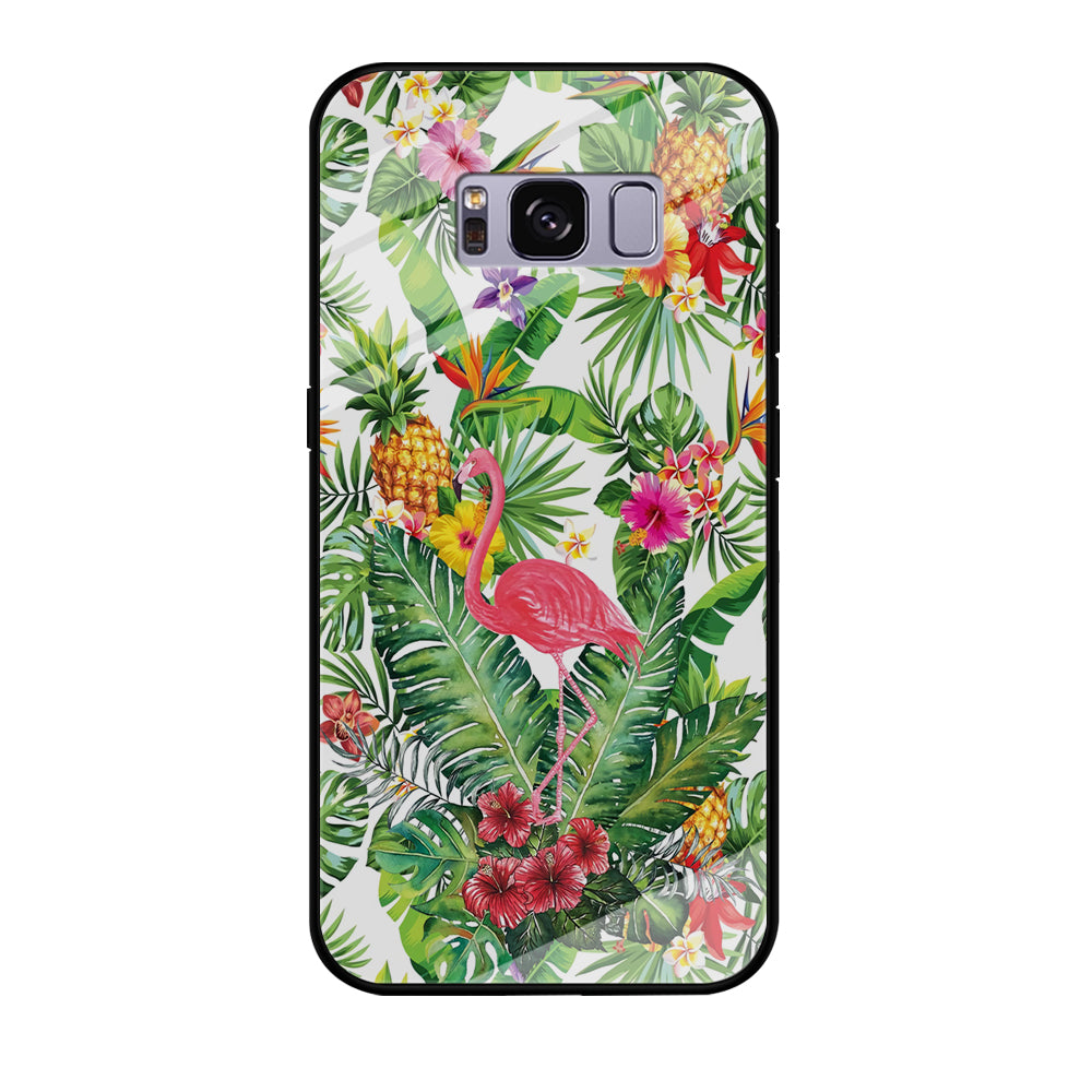 Flamingo Flower Rich Samsung Galaxy S8 Plus Case Tempered Glass Case