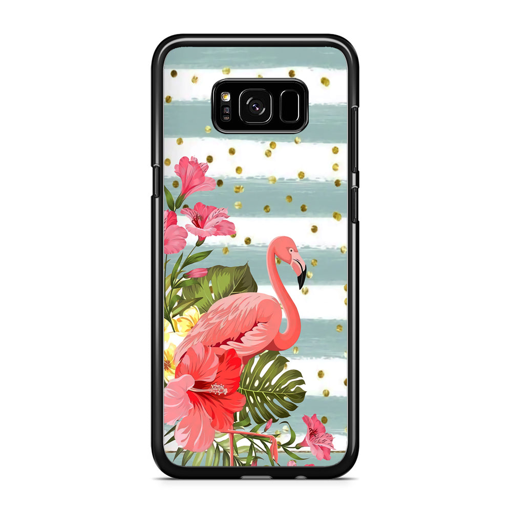 Flamingo Illusion of Love Samsung Galaxy S8 Plus Case Rubber Black (2D Case)