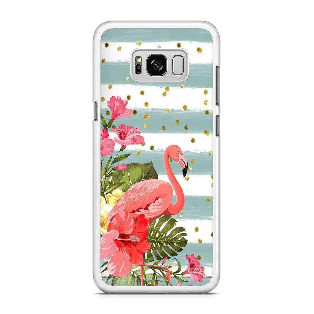 Flamingo Illusion of Love Samsung Galaxy S8 Plus Case Rubber White (2D Case)