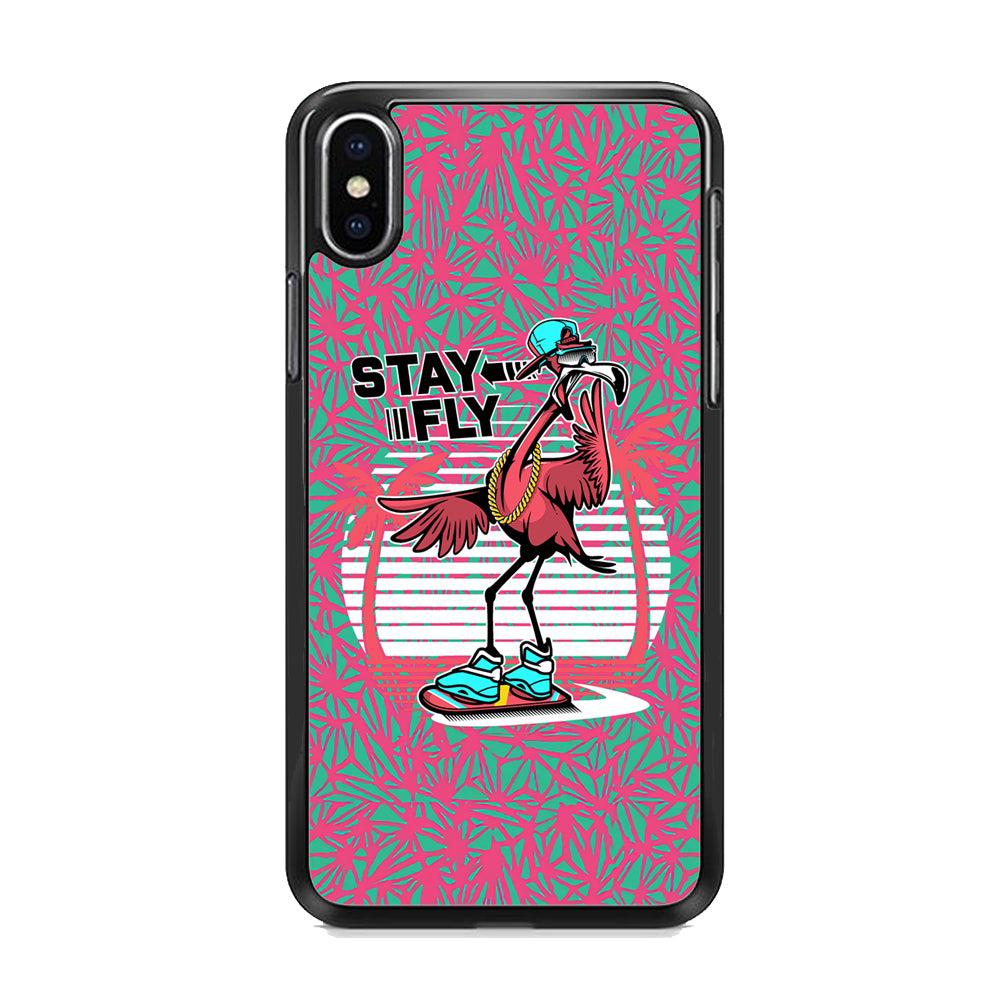 Flamingo Skate to Fly iPhone X Case