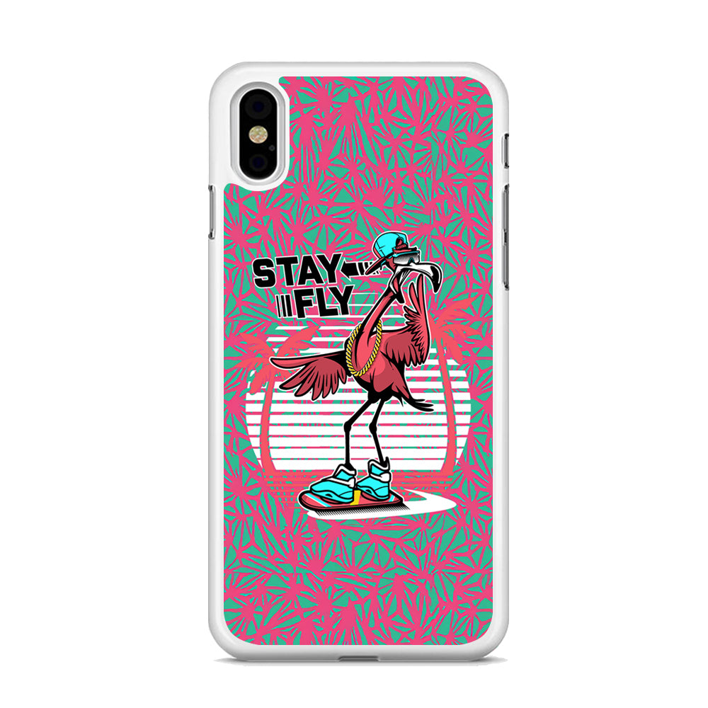 Flamingo Skate to Fly iPhone X Case