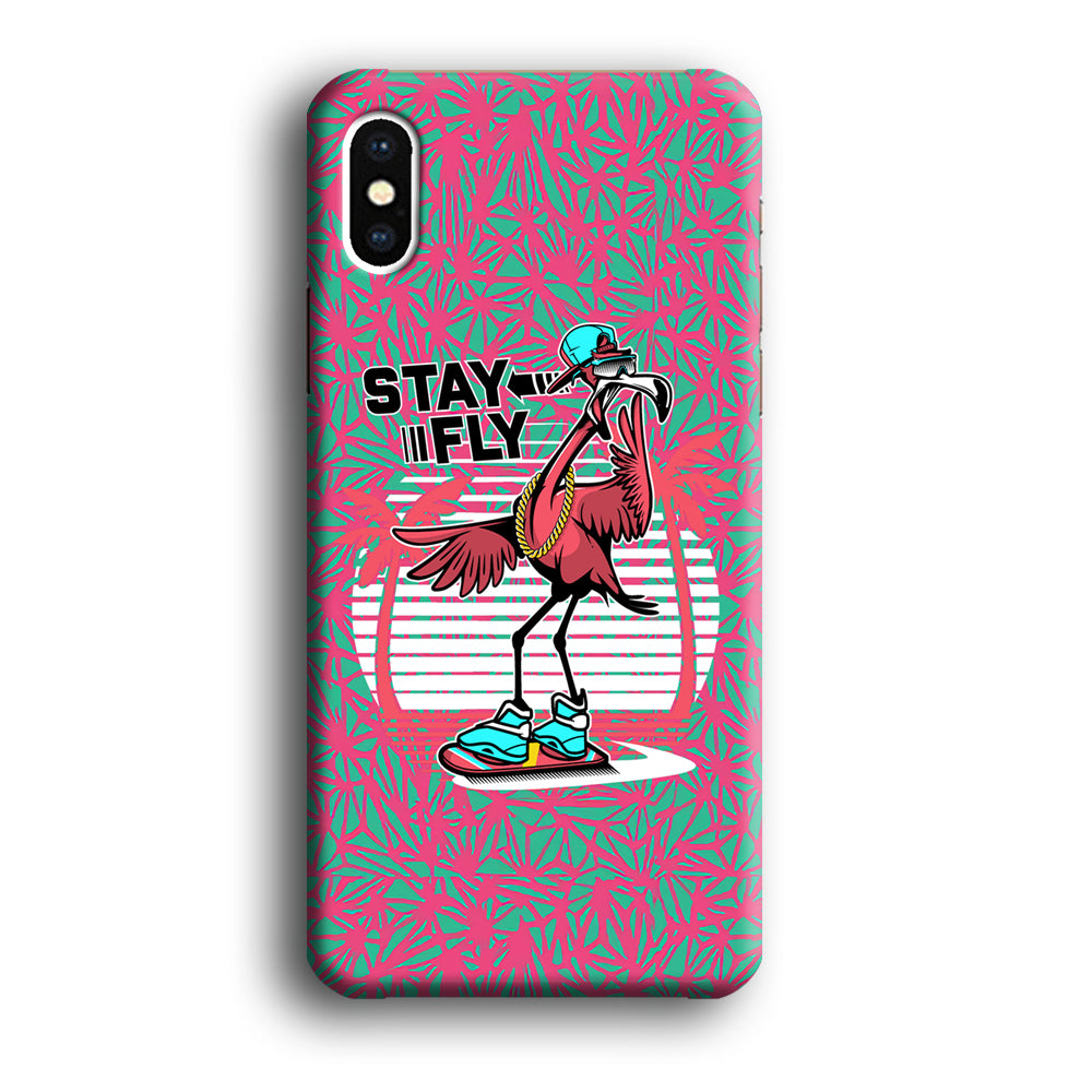 Flamingo Skate to Fly iPhone X Case