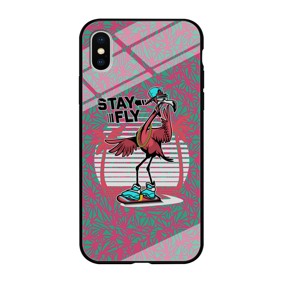 Flamingo Skate to Fly iPhone X Case