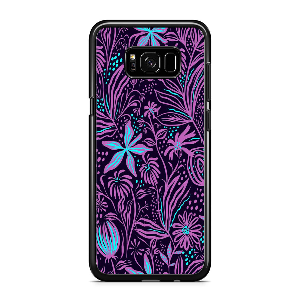Flowers Purple Art Samsung Galaxy S8 Plus Case Rubber Black (2D Case)
