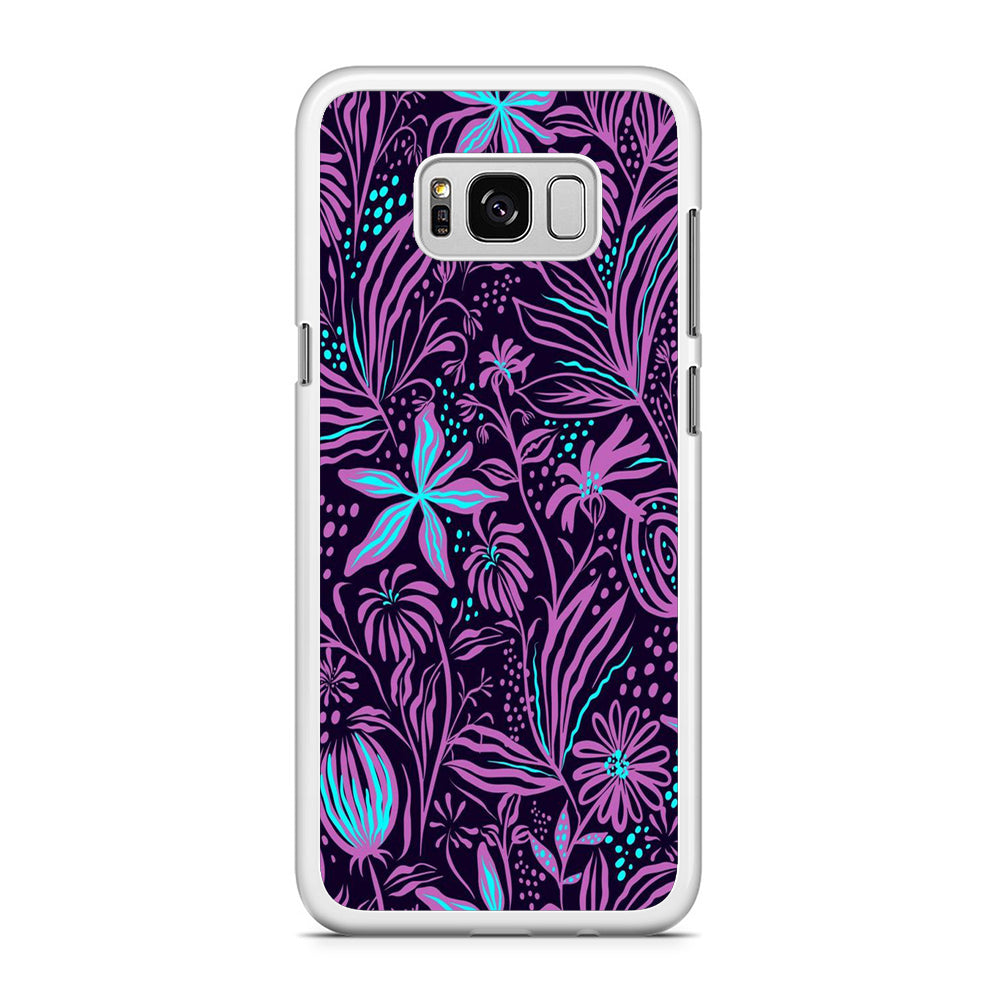 Flowers Purple Art Samsung Galaxy S8 Plus Case Rubber White (2D Case)