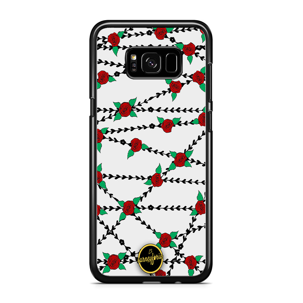 Flowers Rose Chain Plant Carneyforia Samsung Galaxy S8 Plus Case Rubber Black (2D Case)