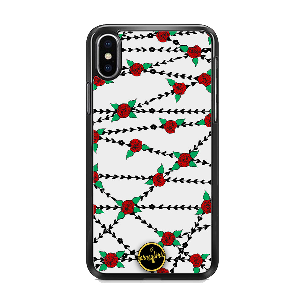Flowers Rose Chain Plant Carneyforia iPhone X Case