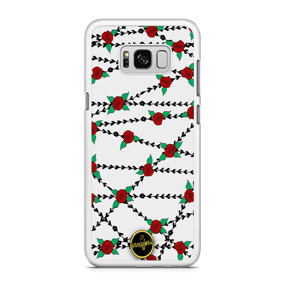 Flowers Rose Chain Plant Carneyforia Samsung Galaxy S8 Plus Case Rubber White (2D Case)