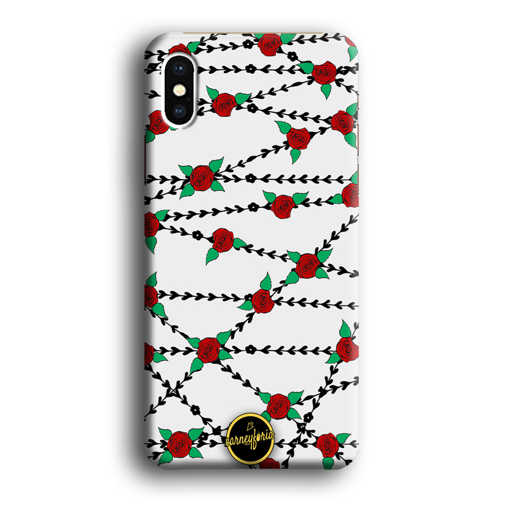 Flowers Rose Chain Plant Carneyforia iPhone X Case