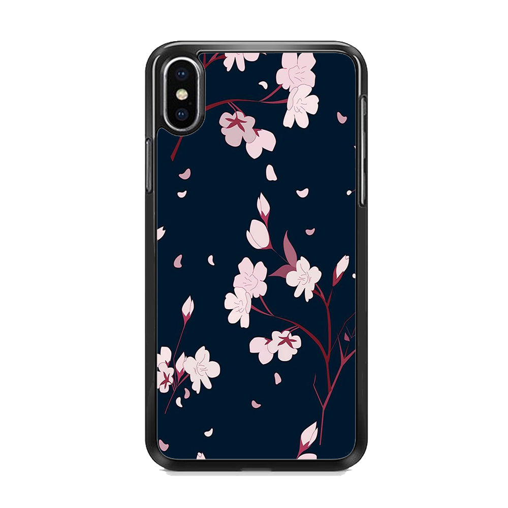 Flowers Sakura Leaf Fall iPhone X Case