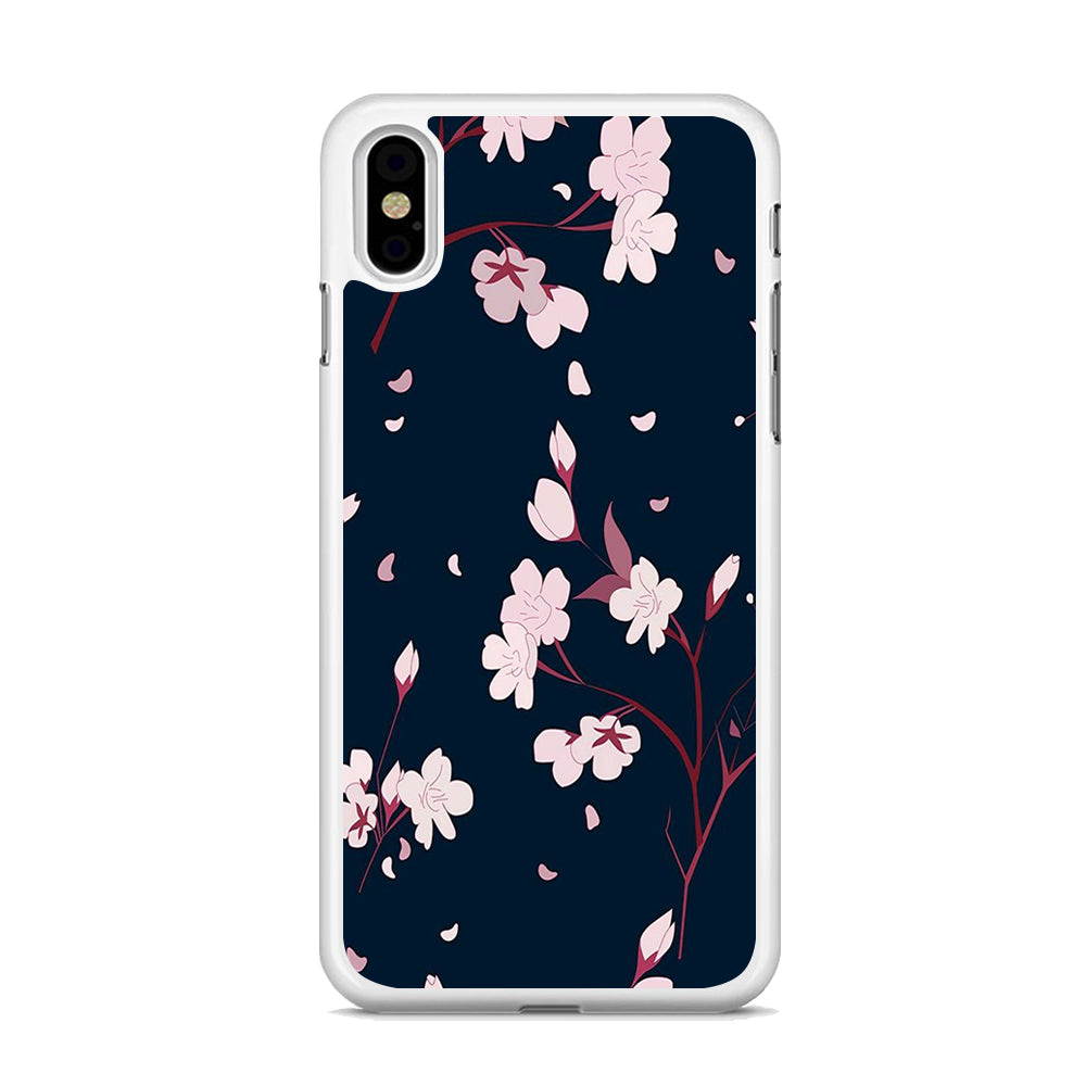 Flowers Sakura Leaf Fall iPhone X Case