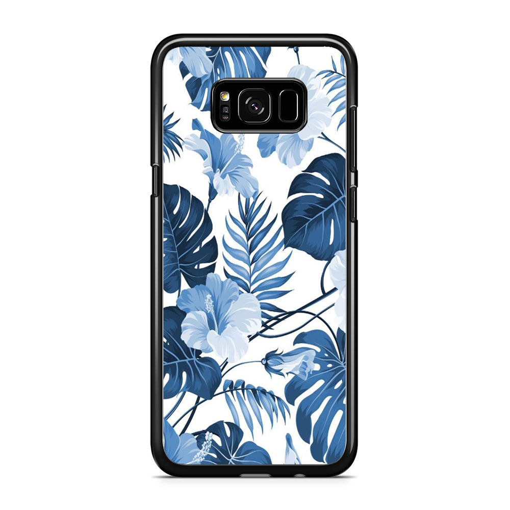 Flowers Sky Blue Hibiscus Samsung Galaxy S8 Plus Case Rubber Black (2D Case)