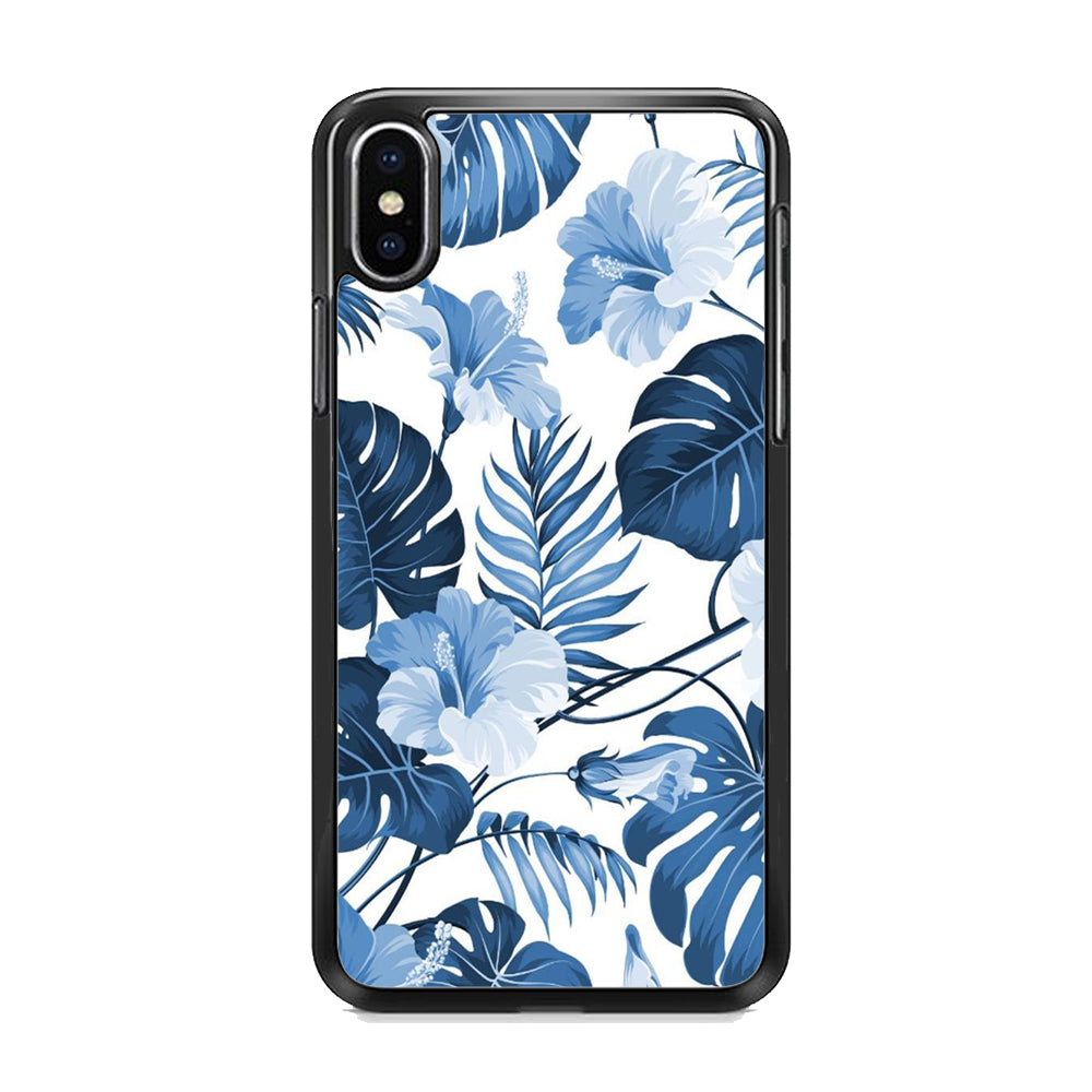 Flowers Sky Blue Hibiscus iPhone X Case