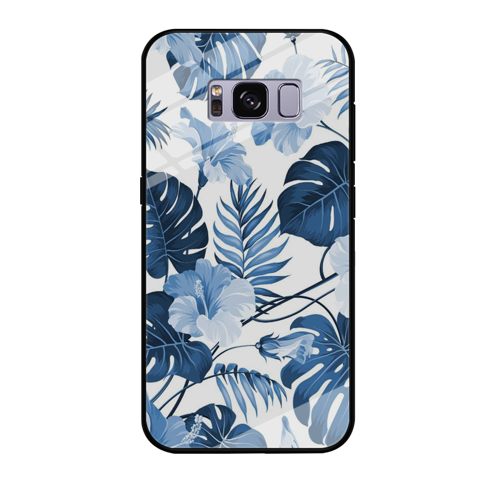 Flowers Sky Blue Hibiscus Samsung Galaxy S8 Plus Case Tempered Glass Case