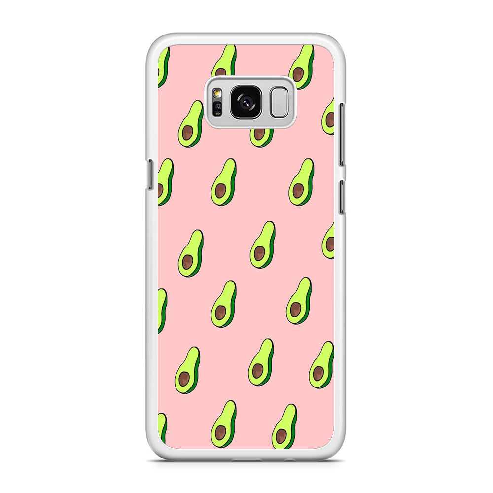 Fruit Avocado Doodle Samsung Galaxy S8 Plus Case Rubber White (2D Case)