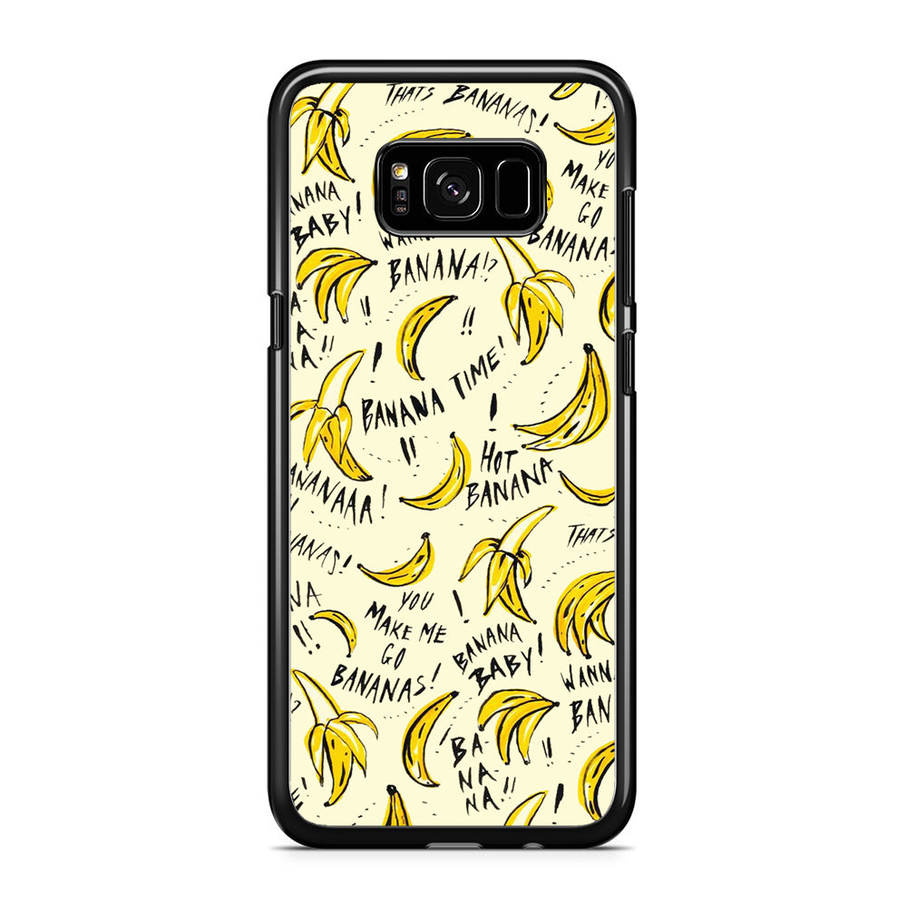 Fruit Banana Time Samsung Galaxy S8 Plus Case Rubber Black (2D Case)
