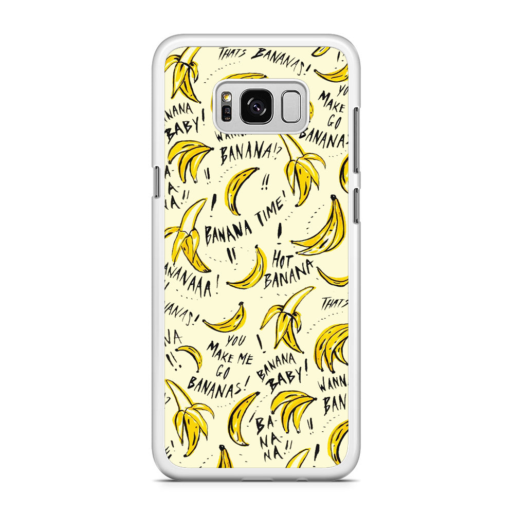Fruit Banana Time Samsung Galaxy S8 Plus Case Rubber White (2D Case)