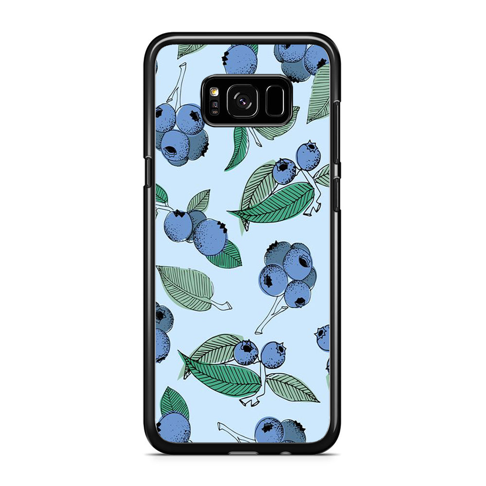 Fruit Blueberry Samsung Galaxy S8 Plus Case Rubber Black (2D Case)
