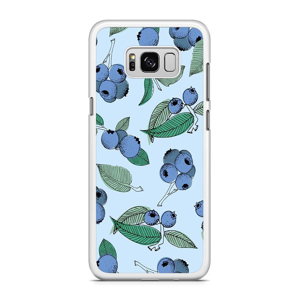 Fruit Blueberry Samsung Galaxy S8 Plus Case Rubber White (2D Case)