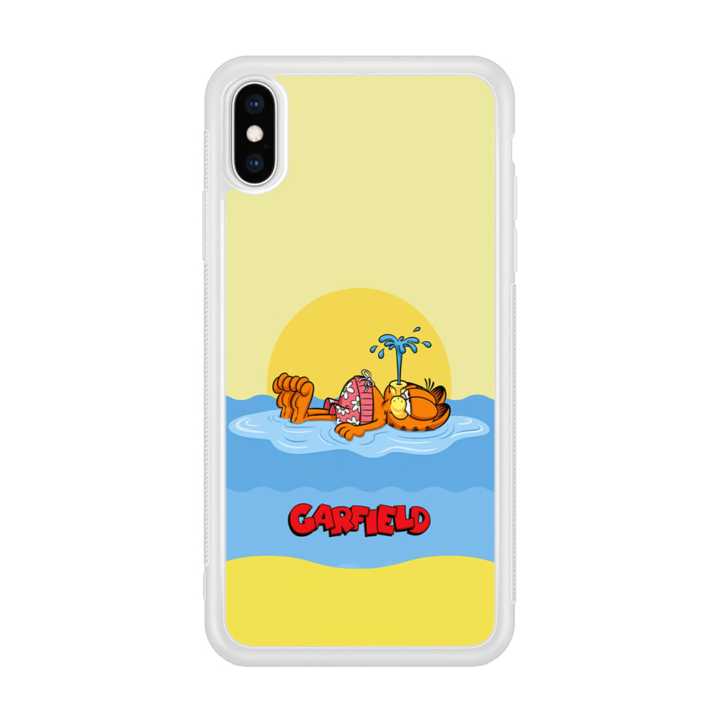 Garfield Bask on The Water iPhone X Case